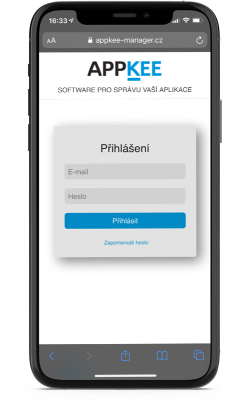 mobilní aplikace APP manager